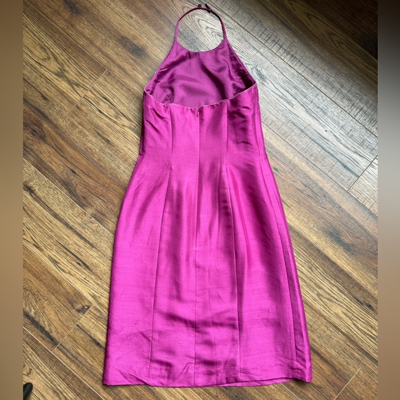 Ann Taylor Pink Silk Sequins Halter Dress. 2P - Picture 4 of 5